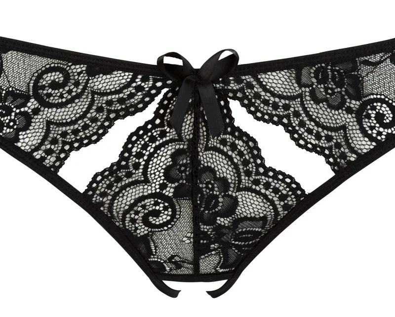 Cottelli Collection Black Lace Briefs L with Decorative Cut-Outs