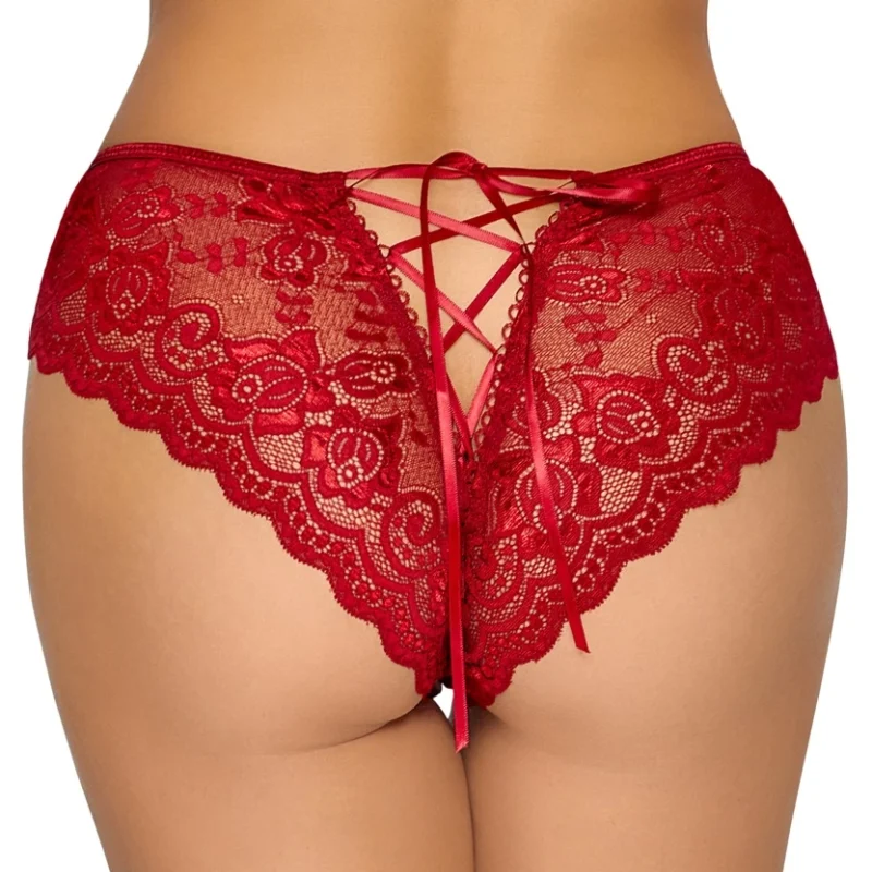 Cottelli Lingerie Red Lace Open Design Panties M Size