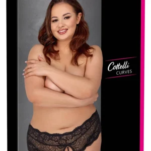 Cottelli CURVES Lace Pearl Detail Panties Black 4XL