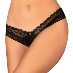 Obsessive Medilla Lace Panty XL/2XL Open Crotch Black