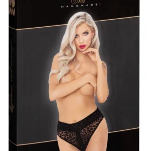 Noir Handmade Panty Leo High-Waist Mesh XL with 3-Way Zipper