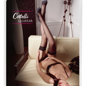 Cottelli Collection Stockings Black Lace Top Oeko-Tex Certified