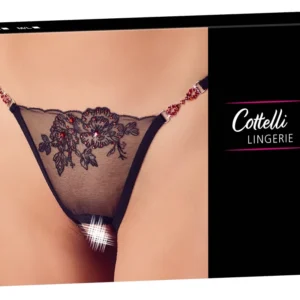 Cottelli Collection Red Gem Embroidered Lingerie String S/M