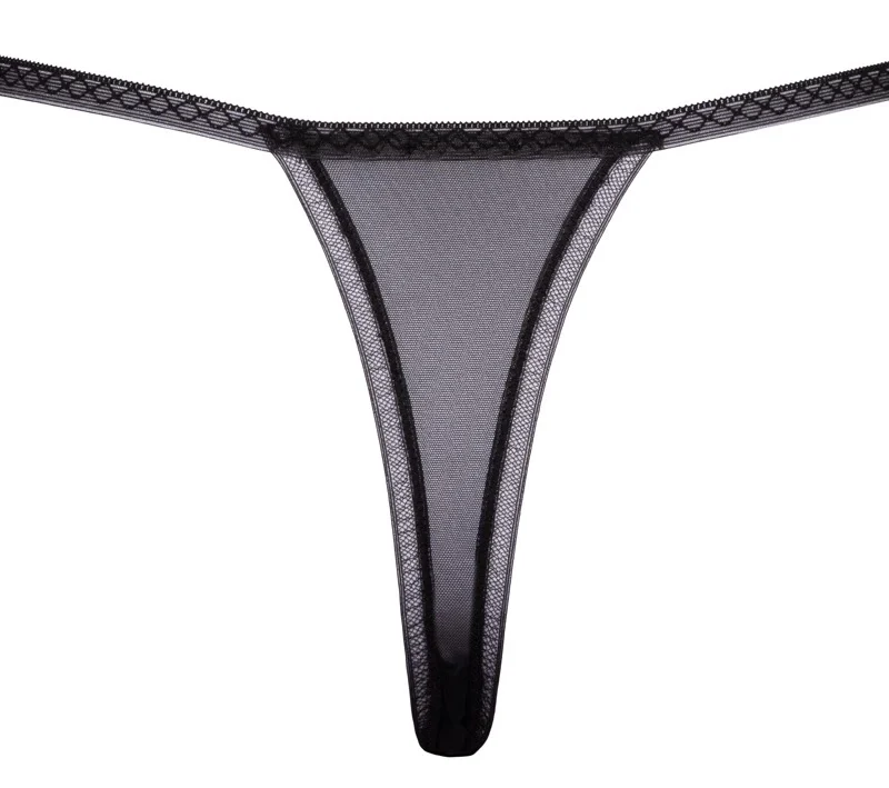 Cottelli Lingerie String Flower S/M - Embroidered Tulle, Removable Chains