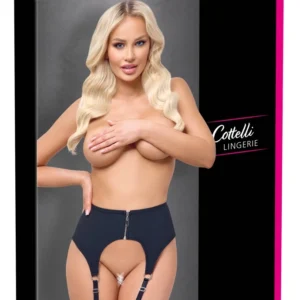 Cottelli LINGERIE Matte Black Suspender Belt XL Adjustable Fit