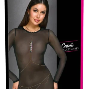 Cottelli ACCESSOIRES Gold Body Chain with Hologram Gems Adjustable Fit