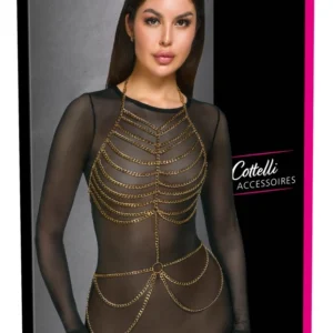 Cottelli Body Chain Gold - Adjustable Two-Piece Metallic Accessory