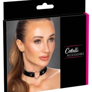 Cottelli ACCESSOIRES Black Heart Adjustable Choker 31-42 cm
