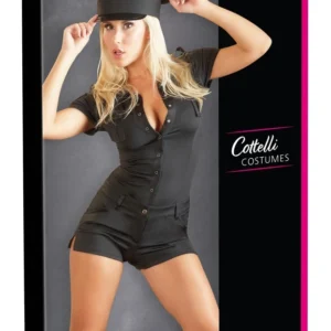 Cottelli Collection Police Uniform Bodysuit L Short Sleeve Black
