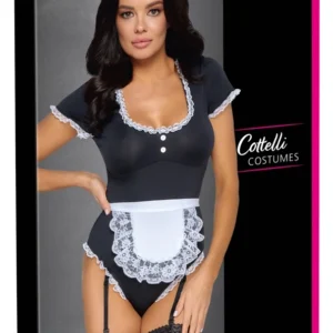 Cottelli Costumes Waitress Set S - Elegant Lace Black & White Body with Apron
