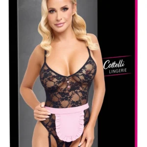 Cottelli Costumes Maid Body S - Lace Bodysuit with Adjustable Straps