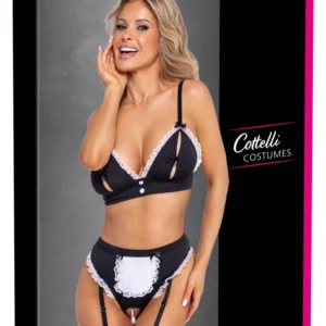 Cottelli COSTUMES Maid Set L - Adjustable Bustier & Suspender Briefs