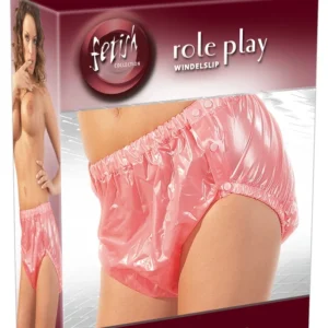ZADO Diaper Briefs Pink M/L - Transparent Unisex Play Shorts with Snaps