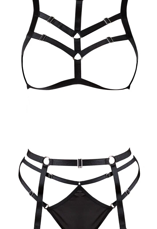 You2Toys Bondage Harness Set S-L Adjustable Decorative Black