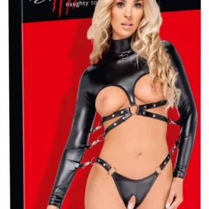Bad Kitty Bondage Set M Vegan Leather Adjustable Black