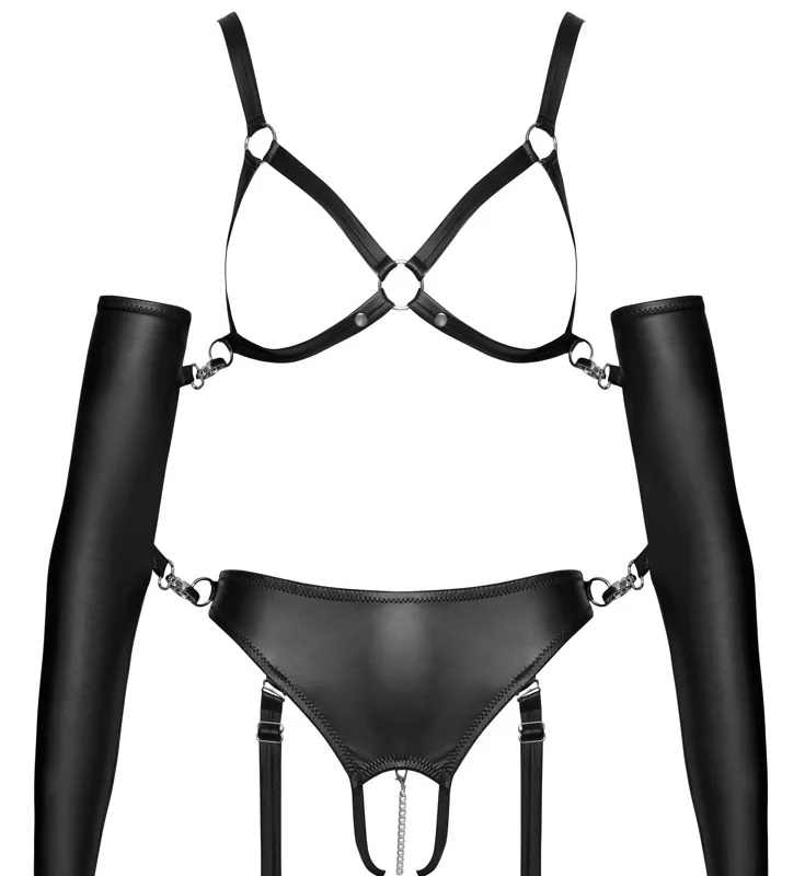 Bad Kitty Set M Matte Finish Adjustable Intimate Apparel with Accessories