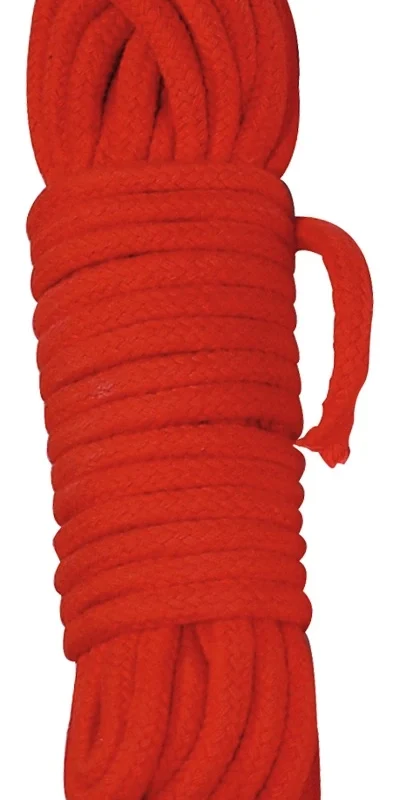 You2Toys Red Bondage Rope 10m - Cotton Braided, 0.7cm Diameter