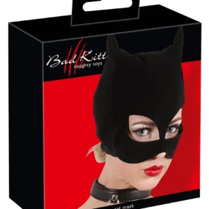 You2Toys Nubuck-Style Black Cat Mask with Open Eyes and Mouth