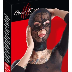 Bad Kitty Lace Head Mask Black - Flexible, Breathable Design