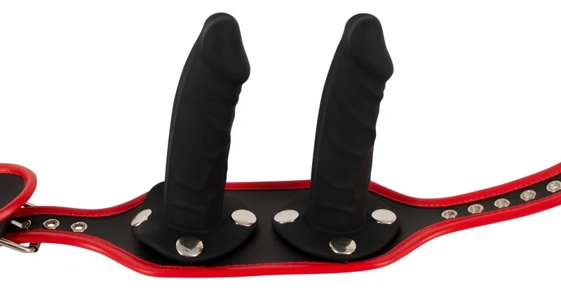 Bad Kitty Harness 2XL - Adjustable Leather-Look Set with 3 Silicone Attachments