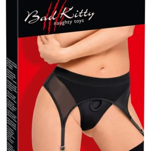 Bad Kitty Suspender Thong L - Adjustable Harness with Garters Black