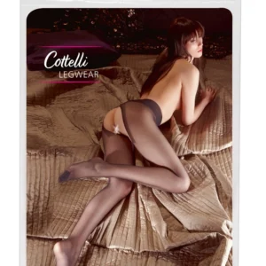 Cottelli LEGWEAR Open Gusset Tights Black Size 4 - Stretch Comfort Fit