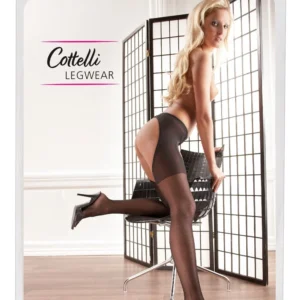 Cottelli Legwear Open Design Tights L/XL Black Velvet Touch