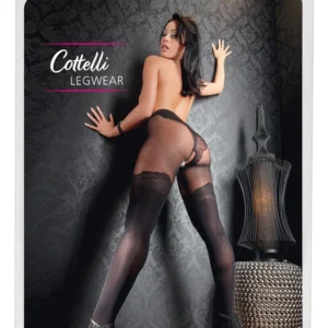 Cottelli Legwear Black Over-the-Knee Open-Design Tights 40/20 DEN