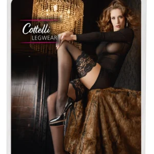 Cottelli Collection Hold-up Stockings 20 Denier Lace Top Black M/L