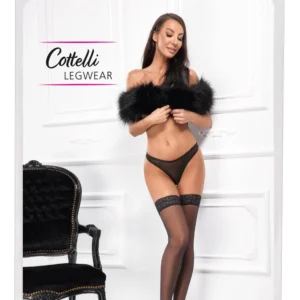 Cottelli LEGWARE Stockings Black 20 DEN Lace Top Hold-Up 5 Size