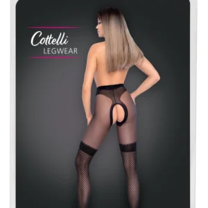 Cottelli LEGWARE Pantyhose Overknee Mesh 30 Den Black Oeko-Tex M/L