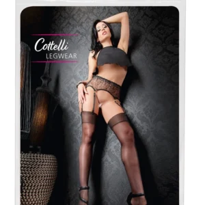 Cottelli Collection Stockings 20 Denier Velvet Soft Classic Border Black