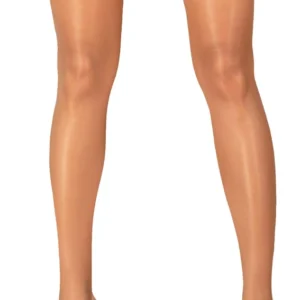 Obsessive Ingridia Lace-Trim Stockings XS/S Red, Semi-Sheer Finish