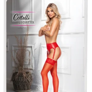 Cottelli LEGWARE Red Stockings L - Soft 20 Denier with Lace Top