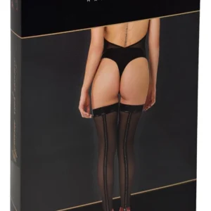 Noir Handmade Knee-highs L Black Powerwetlook Gem Accents