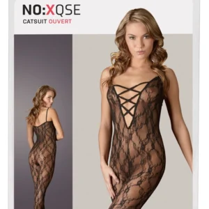 Cottelli Collection Lace Catsuit S/M Open-Back Black Bodystocking