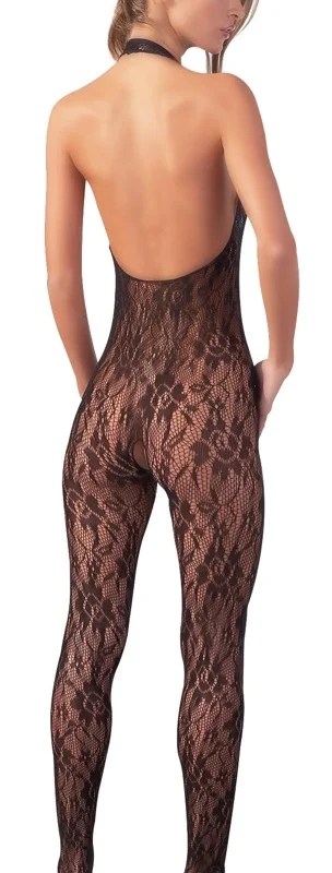 Cottelli Collection Catsuit Halterneck Pearls Black S/M