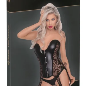 Noir Handmade Corset S Leo Print Power Wetlook, Size S