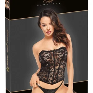 Noir Handmade Corset Lace M - Strapless Stretch Lace, Black
