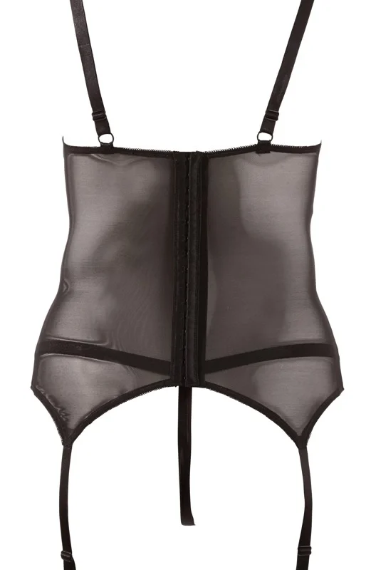 Cottelli Collection Cami Suspender XL Black Lace Set Adjustable Straps