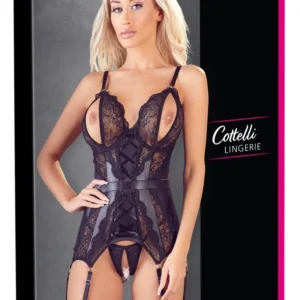 Cottelli Collection Basque XL with Decorative Lace and Adjustable Straps