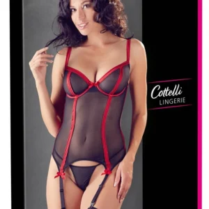 Cottelli Collection Basque Set Semi-Transparent Black 75B/S