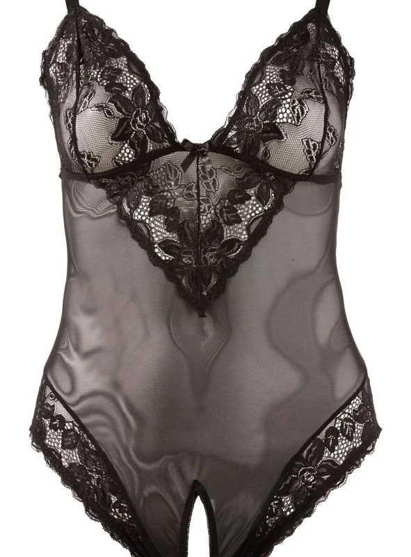 Cottelli Collection Mesh Body XL with Lace Details and Adjustable Straps