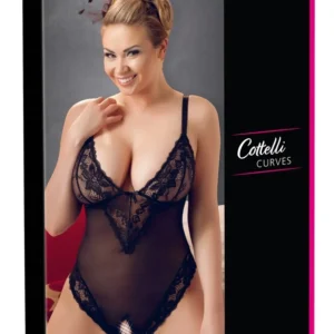 Cottelli Collection Body 3XL Black Lace Powernet Adjustable Straps
