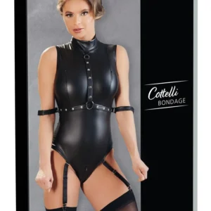 Cottelli Collection Body Suspenders M Matte Black Adjustable Straps
