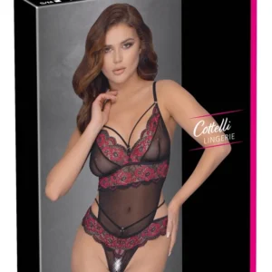 Cottelli Lingerie Floral Lace Body S/M, Two-Tone, Adjustable Straps