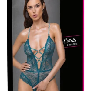Cottelli Lingerie Body Teal Lace with Open Design Adjustable Straps M