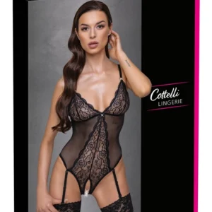 Cottelli Lingerie Black Sheer Lace Powernet Body S Adjustable Straps