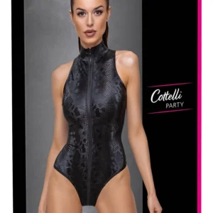 Cottelli PARTY Body Snake XL - Shiny Snakeskin Pattern, 2-Way Zip