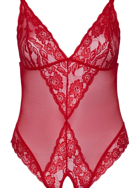 Cottelli Curves Body Red 4XL Powernet Lace Adjustable Straps